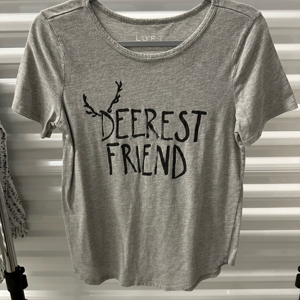 LOFT Gray Graphic Tee